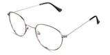 Sol eyeglasses in the silver variant - have a wide nose bridge.