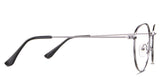 Sol eyeglasses in the silver variant - have a metal arm and acetate tips