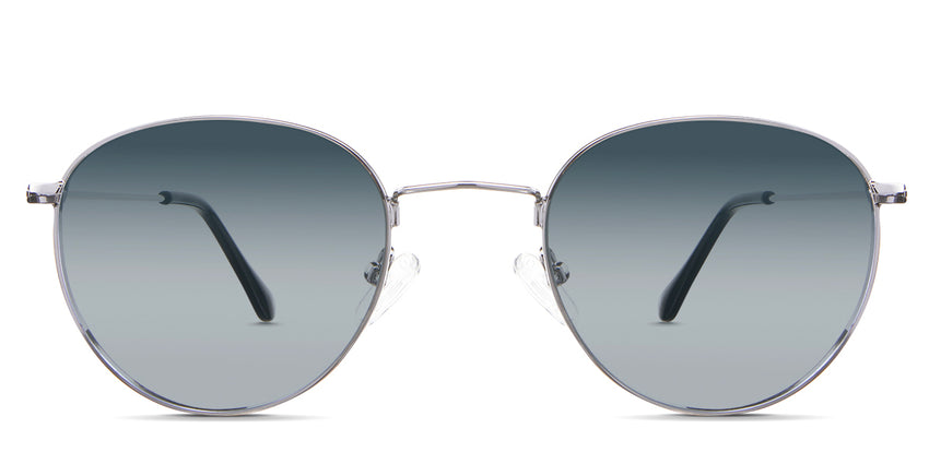 Sol Blue Sunglasses Gradient in the Silver variant - is a full-rimmed metal frame with a wide nose bridge and a combination of a metal arm and acetate tips front