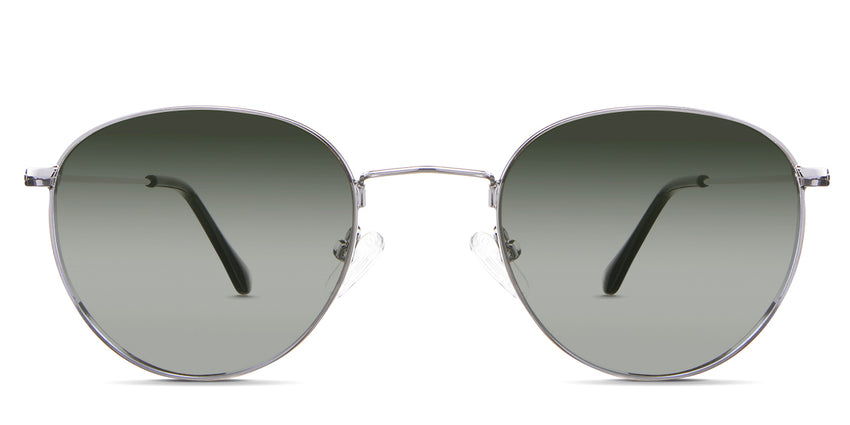 Sol Green Sunglasses Gradient in the Silver variant - is a full-rimmed metal frame with a wide nose bridge and a combination of a metal arm and acetate tips front