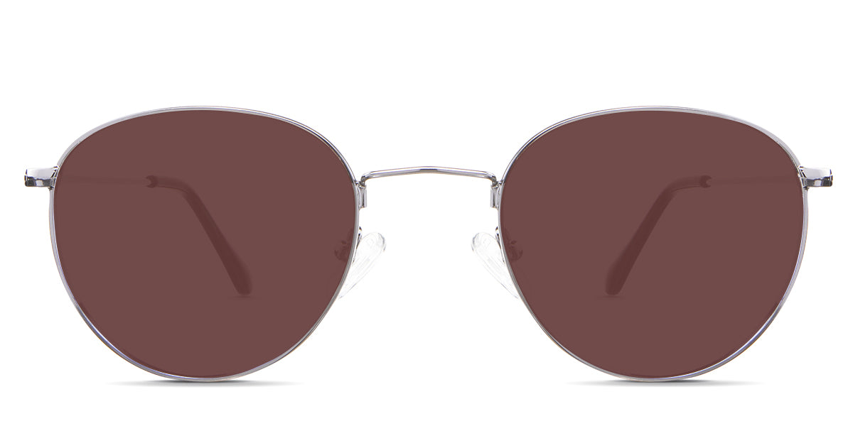 Sol Rose Sunglasses Standard Solid in the Silver variant - is a full-rimmed metal frame with a wide nose bridge and a combination of a metal arm and acetate tips front