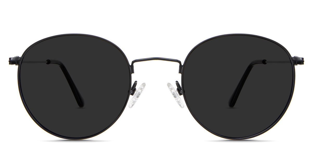 Sol gray Polarized in the Sumi variant - it's a thin round frame with silicon adjustable nose pads and frame information written inside the temple tips.