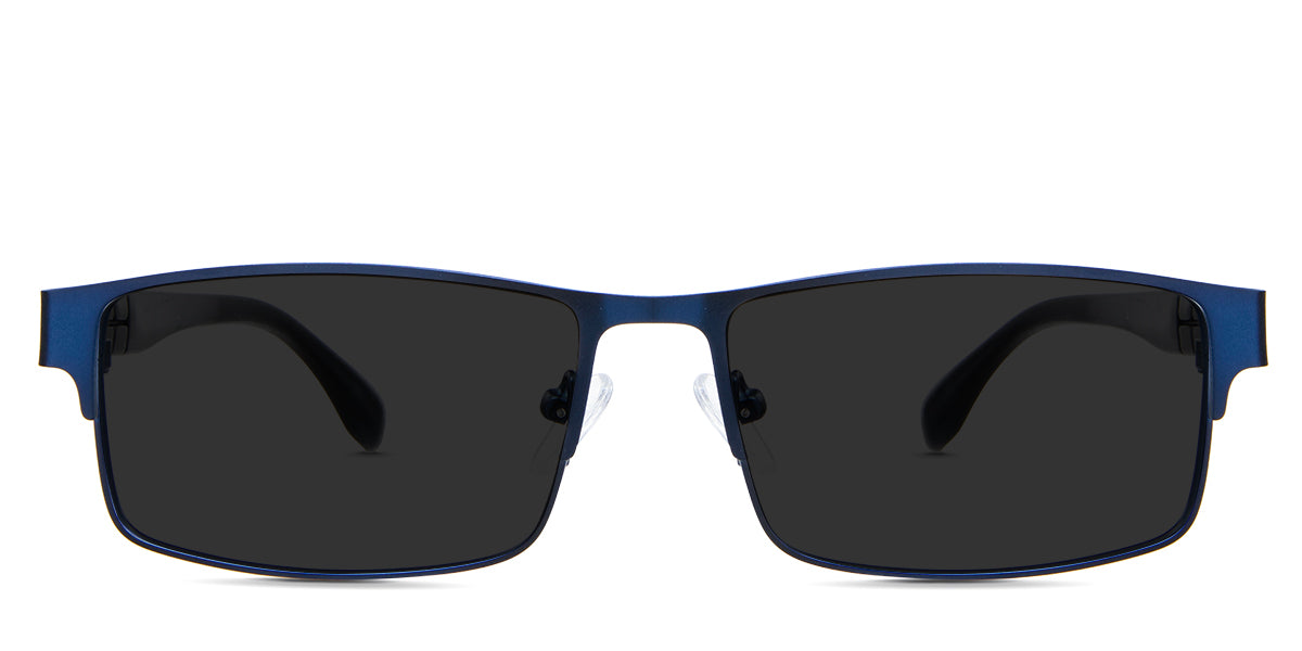 Sugi Black Sunglasses Standard Solid in the azurite variant - has a metal frame with a thin rim, a wide viewing lens, and rounded temple tips.