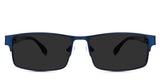 Sugi Gray Polarized in the azurite variant - has a metal frame with a thin rim, a wide viewing lens, and rounded temple tips.