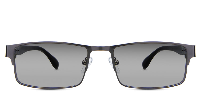 Sugi Black Sunglasses Gradient in the mustelus variant - is a full-rimmed frame with a narrow nose bridge of 17mm width and an acetate temple arm.