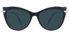 Susan Blue Sunglasses Solid in the Lasius variant - is an acetate frame with a narrow-width nose bridge and a slim metal arm.