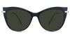 Susan Green Sunglasses Solid in the Lasius variant - is an acetate frame with a narrow-width nose bridge and a slim metal arm.