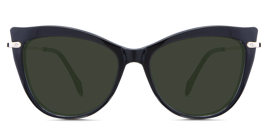 Susan Green Sunglasses Solid in the Lasius variant - is an acetate frame with a narrow-width nose bridge and a slim metal arm.