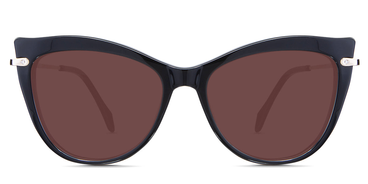 Susan Rose Sunglasses Solid in the Lasius variant - is an acetate frame with a narrow-width nose bridge and a slim metal arm.