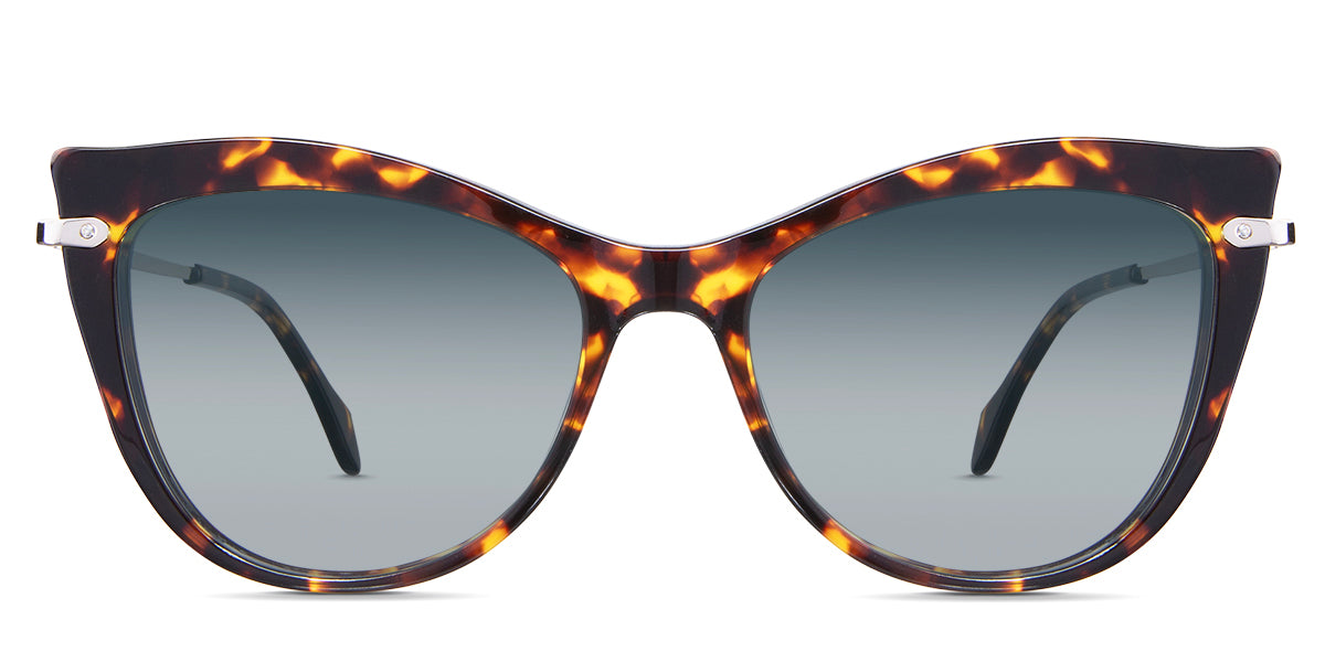 Susan Blue Sunglasses Gradient in the Tortoise variant - it's a full-rimmed frame with acetate built-in nose pads.