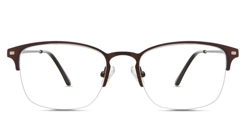 Tane eyeglasses in the kobe variant - are half-rimmed frames in brown color.