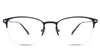 Tane eyeglasses in the rooks variant - it's a rectangular frame in color black.  ￼ Edit alt text