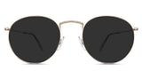 Targo Gray Polarized glasses in the baroque variant - it's a round thin metal frame with a wide adjustable nose bridge.