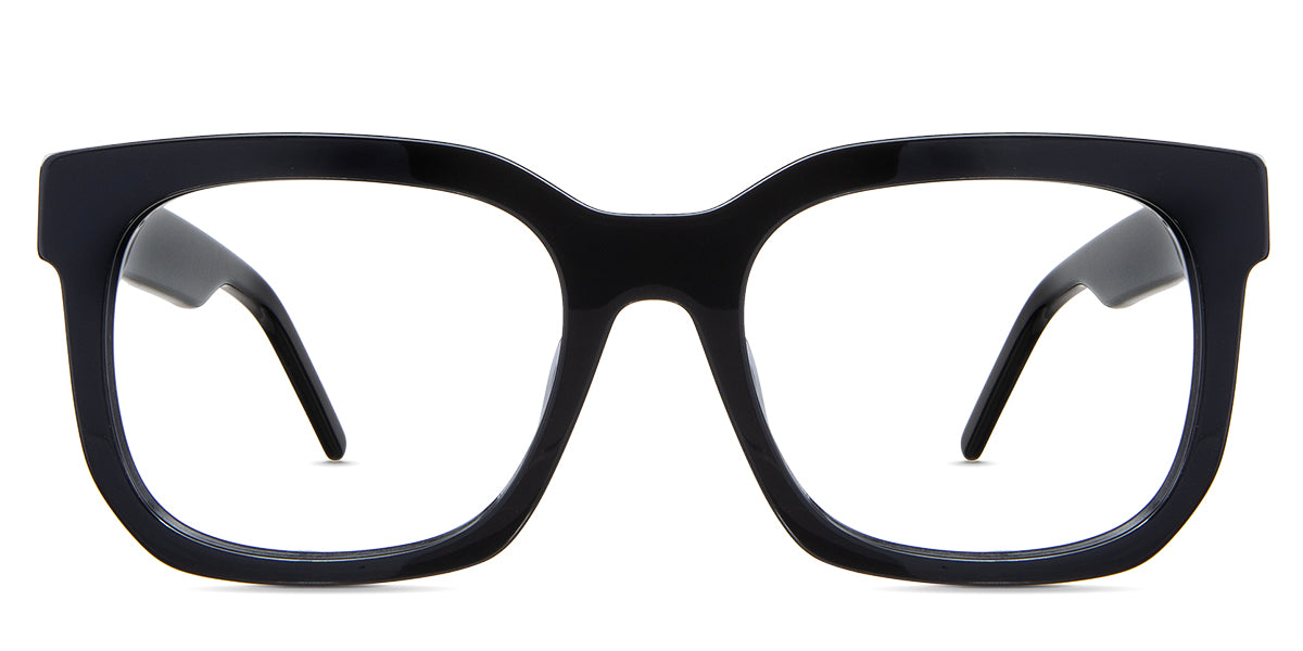 Tatum eyeglasses in the midnight variant - it's an acetate frame in color black.