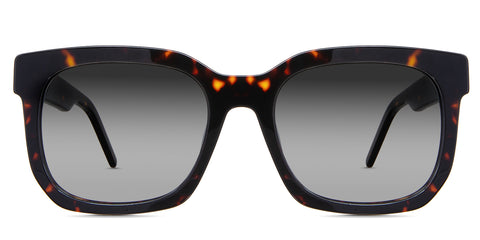 Tatum black tinted Gradient in the Tortoise variant - it's a full-rimmed frame with built-in nose pads and a long temple arm.