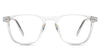Thea eyeglasses in the crystal variant - it's a transparent clear frame with a tint of gold.