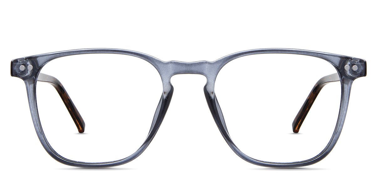 Thea eyeglasses in the tanzanite variant - it's a full-rimmed frame in the color blue.