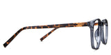 Thea eyeglasses in the marengo variant - have tortoise color temples.