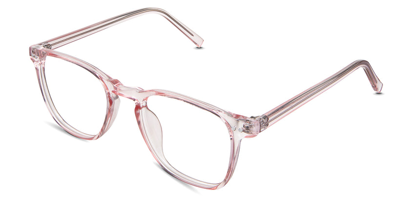 Thea eyeglasses in the spixs variant - have a keyhole-shaped nose bridge.