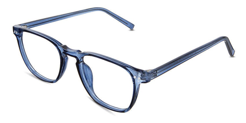 Thea eyeglasses in the tanzanite variant - have a 21mm wide nose bridge.