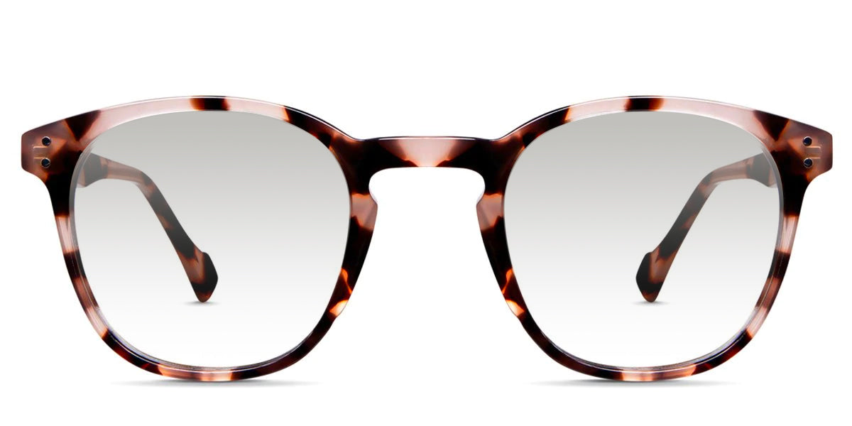 Thomas black tinted Gradient prescription sunglasses in salted caramel variant in round tortoise style