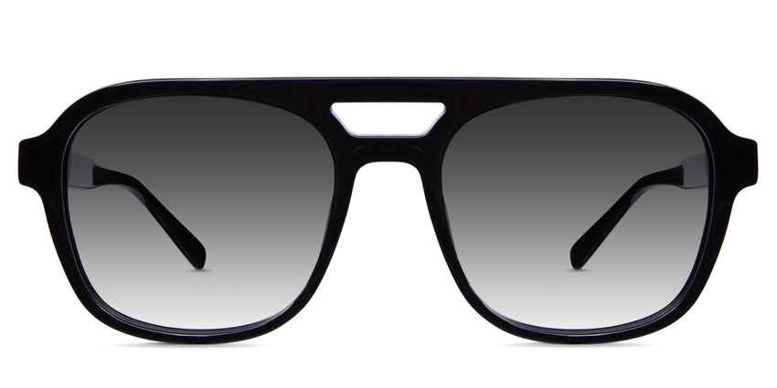 Tima Black Sunglasses Gradient in the Midnight variant - it's a full-rimmed aviator-shaped frame with a square viewing lens and a built-in nose pad.
