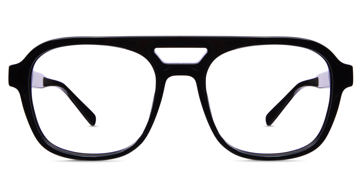 Tima eyeglasses in the midnight variant - it's a full-rimmed frame with a square viewing lens