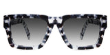 Tori black tinted Gradient sunny eyeglasses in moonlight variant with acetate material in square shape