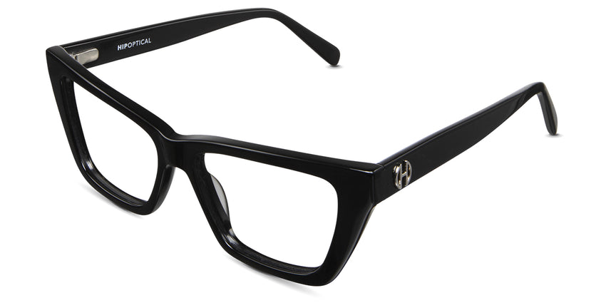 Tribo eyeglasses in midnight variant - it has a combination of rectangular and cat eye shape viewing area
