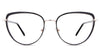 Trinity eyeglasses in the myna variant - is a cat-eye-shaped frame in black.