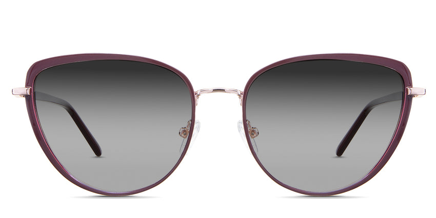 Trinity black tinted Gradient sunglasses in the Oxblood variant - is a full-rimmed frame with adjustable nose pads and frame names and size imprints inside the arm.