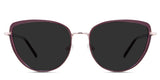 Trinity black tinted Standard Solid sunglasses in the Oxblood variant - is a full-rimmed frame with adjustable nose pads and frame names and size imprints inside the arm.