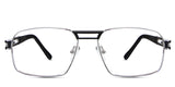 Twan Eyeglasses in gabbro variant - it's a medium to wide size silver frame.