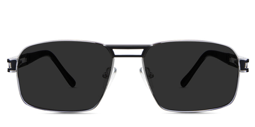 Twan black tinted Standard Solid sunglasses in the gabbro variant - it's a medium to wide size frame with a combination of metal and acetate frame.