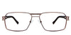 Twan Eyeglasses in munia variant - it's a full-rimmed aviator metal frame in brown color. 