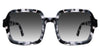 Udo black tinted Gradient sunglasses in moonlight variant - square wide frame with Hip Optical logo on temple arms