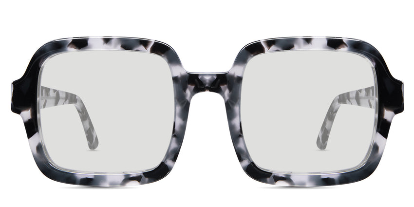 Udo black tinted Standard Solid sunglasses in moonlight variant - square wide frame with Hip Optical logo on temple arms