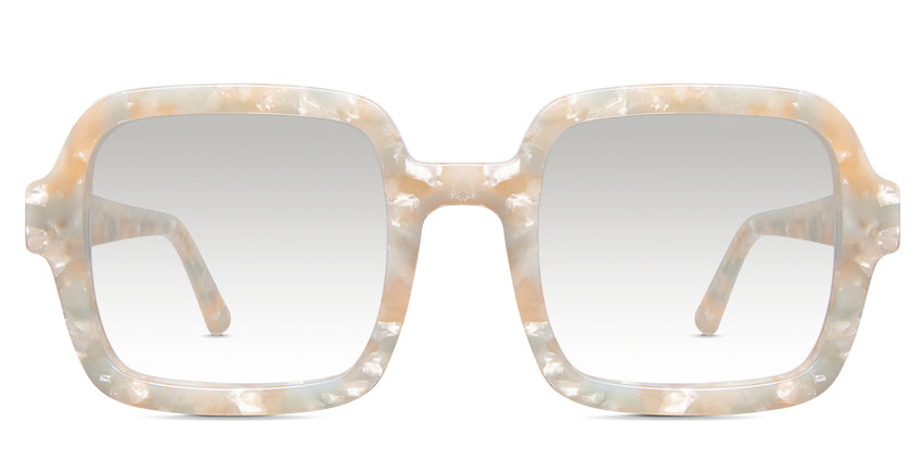 Udo black tinted Gradient glasses in opaline variant - it's wide square frame best to protect eyes from sunny rays