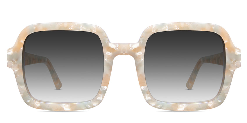 Udo black tinted Gradient glasses in opaline variant - it's wide square frame best to protect eyes from sunny rays