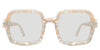 Udo black tinted Standard Solid glasses in opaline variant - it's wide square frame best to protect eyes from sunny rays