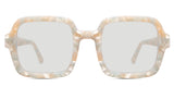 Udo black tinted Standard Solid glasses in opaline variant - it's wide square frame best to protect eyes from sunny rays