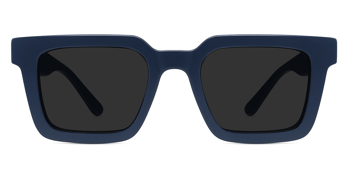 Umer black tinted Standard Solid in Navy variant - is a square acetate frame with 19mm bridge and 145mm temple