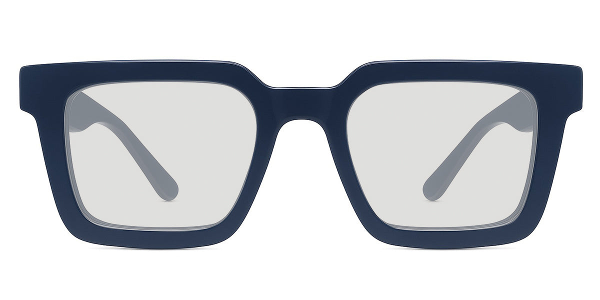 Umer black tinted Standard Solid in Navy variant - is a square acetate frame with 19mm bridge and 145mm temple