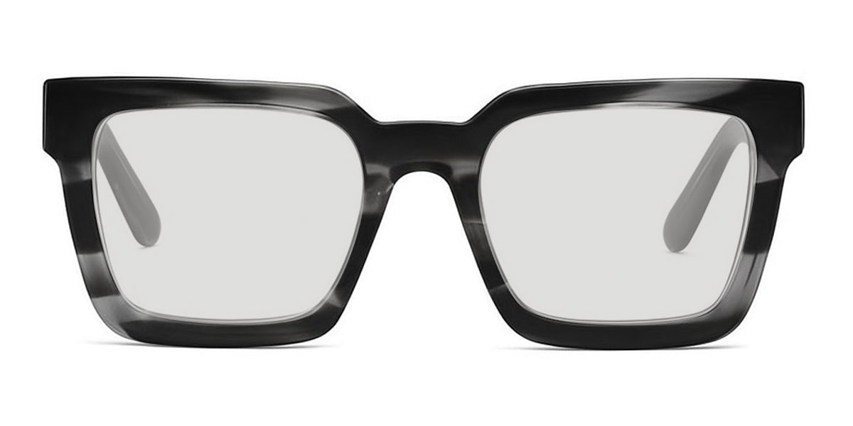 Umer black tinted Standard Solid in Obsidian variant - is a two toned square frame with high nose bridge and built in nose pads