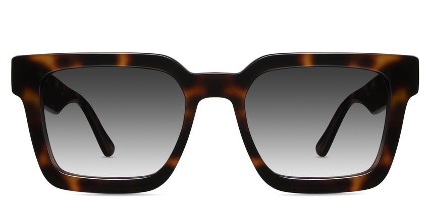 Umer black tinted Gradient sunglasses in walnut variant - with high nose bridge and a straight bar at top