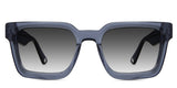 Umer black tinted Gradient glasses in sapphire variant - it's wide square frame with high nose bridge