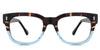 Urban eyeglasses in the dragonets variant - it's a combination of rectangular and oval-shaped frames in color blue and tortoise.