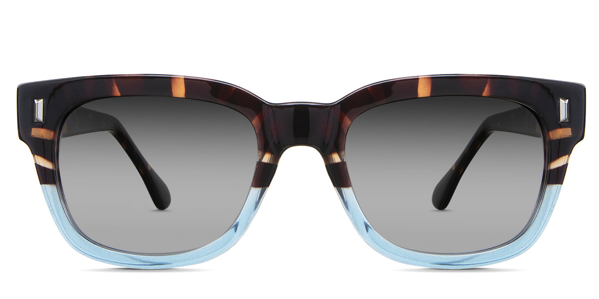 Urban black tinted Gradient in the Dragonets variant - it's a combination of rectangular and oval-shaped frames with a wide nose bridge and broad temples.