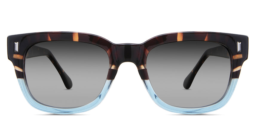 Urban black tinted Gradient in the Dragonets variant - it's a combination of rectangular and oval-shaped frames with a wide nose bridge and broad temples.