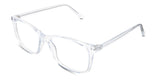 Uriel eyeglasses in the crystal variant - it's a transparent frame in a rectangular, square shape.